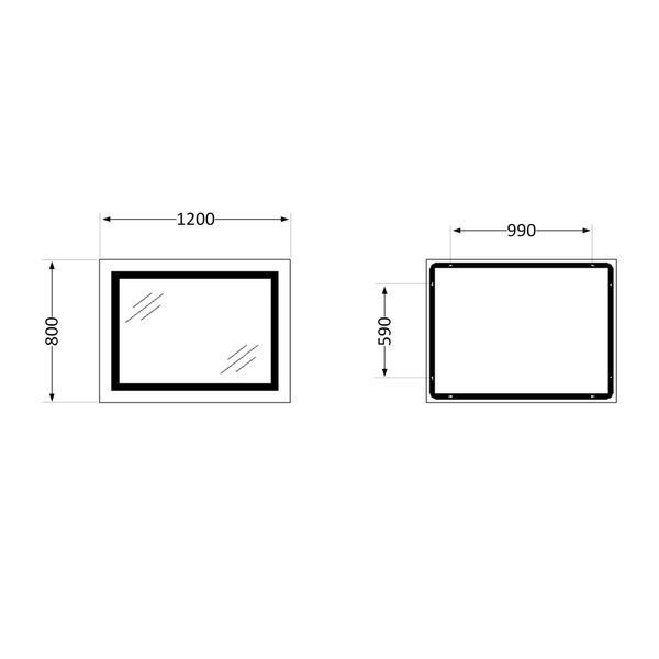 Дзеркало Qtap Cardinal 1200х800 з LED-підсвічуванням Touch, з антизапотіванням, з димером, рег. темп. кольору (3000-6500K) QT0478C12080 SD00052328 фото