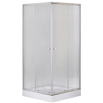 Душевая кабина с низким поддоном Mixxus CUBIC SCT01-100x100x195-FB CHROME матовое стекло 4мм (MI6904) MI6904 фото
