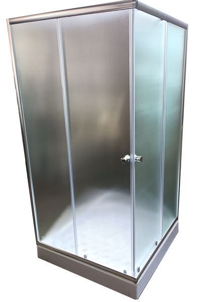 Душевая кабина с низким поддоном Mixxus CUBIC SCT01-100x100x195-FB CHROME матовое стекло 4мм (MI6904) MI6904 фото