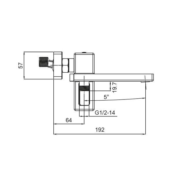 Змішувач для ванни з коротким виливом Koer KB-41009-05 (Колір чорний) (KR3503) KR3503 фото
