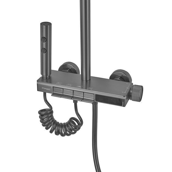 Душевая колонна Champion PBL-009-J Graphite со смесителем с кнопочным переключателем, 4 режима (CH6500) CH6500 фото