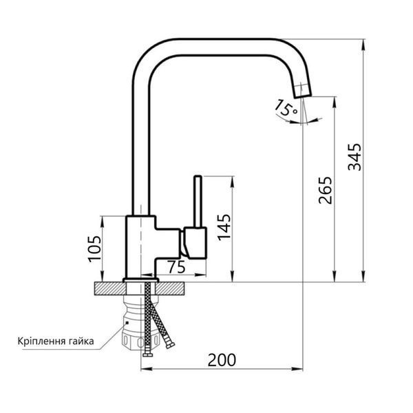 Змішувач для кухні Lidz Aria 015F1 (k35) LDARI015F1GRP49558 Graphite SD00055682 фото