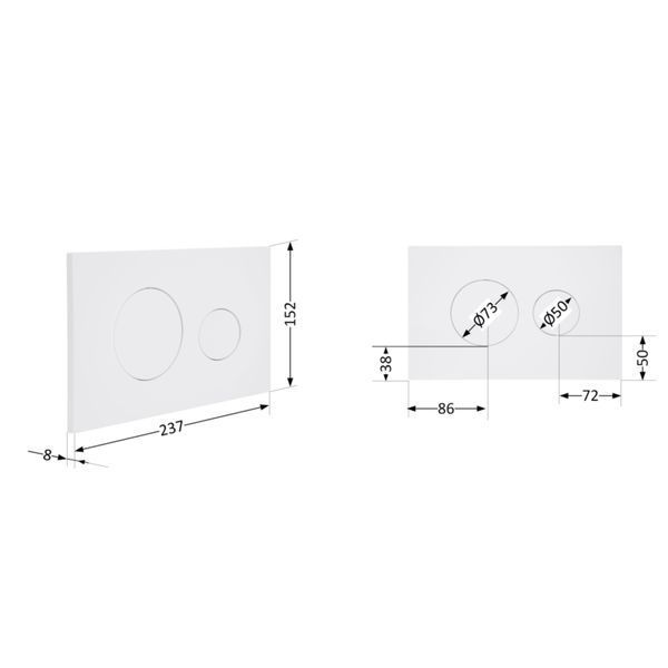 Клавіша змиву Qtap Standard 152x236x28 мм, White, кругла QTSTD164W49468 SD00055592 фото