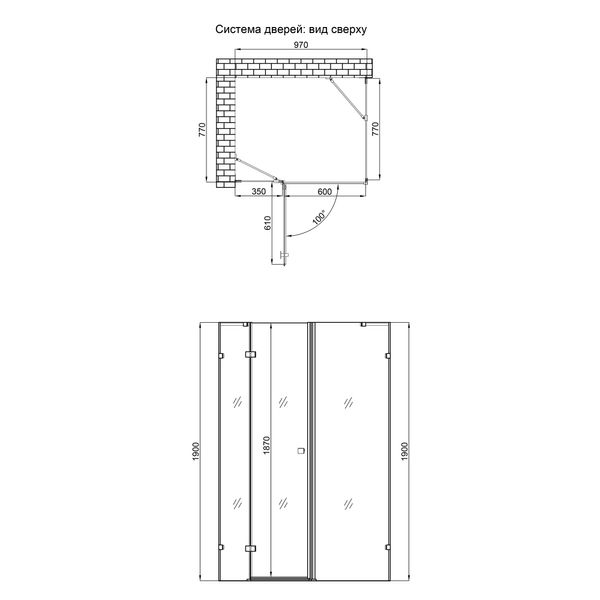 Душова кабіна Qtap Capricorn CRM1018RC6 100х80 см, скло Clear 6 мм, CalcLess, без піддона SD00039711 фото