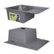 Акционный набор Lidz: мойка H6350R интегрированная крыло справа Brushed Steel 3,0/1,0 мм + Смеситель Aria для кухни с гибким изливом (k35) Grey SD00057370 фото 4