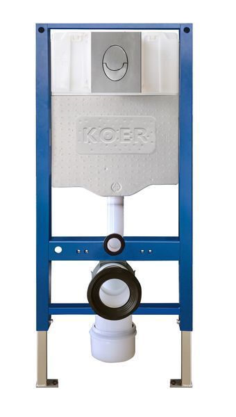 Пневматична інсталяція для унітазу KOER KT-0503-01 з хромованою кнопкою змиву KT-0606-01 та звукоізоляцією (KR5347) KR5347 фото