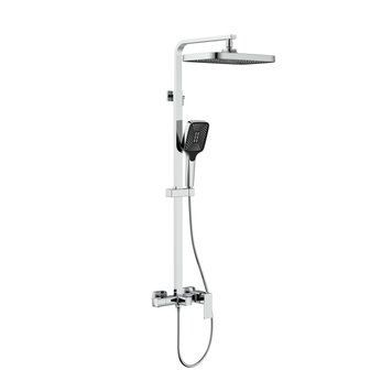 Душова система для кабіни Qtap Capricorn на три споживача (з виливом) 53103KNC Chrome SD00047514 фото