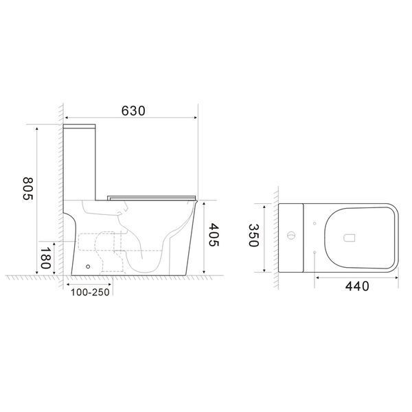 Напольный унитаз Mixxus WAVE-0404-R 630х350х805mm, система смыва RIMLESS (MI6692) MI6692 фото