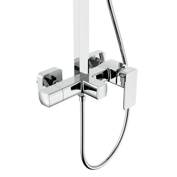 Душова система для кабіни Qtap Capricorn на три споживача (з виливом) 53103KNC Chrome SD00047514 фото