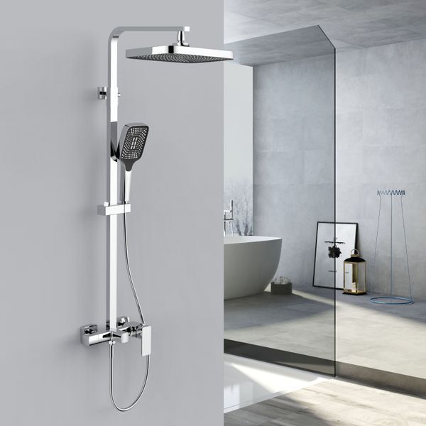Душова система для кабіни Qtap Capricorn на три споживача (з виливом) 53103KNC Chrome SD00047514 фото