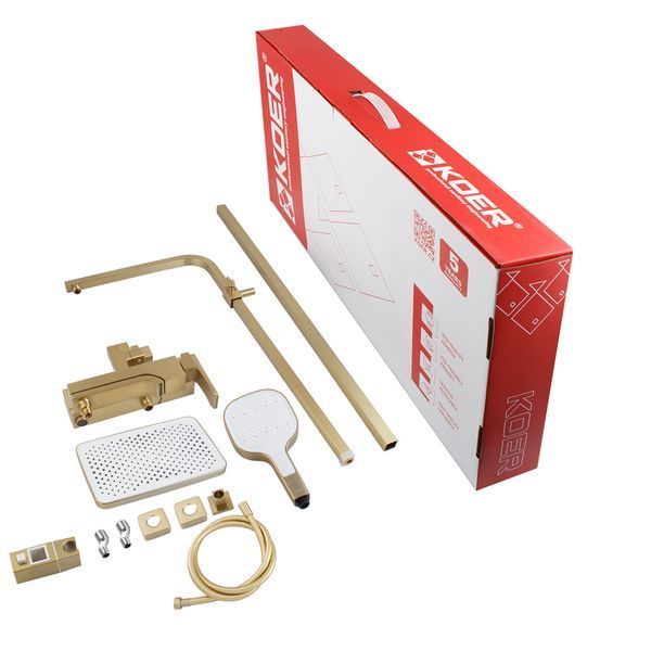 Душевая колонна со смесителем Koer KB-56037-12 3 функции (Цвет матовое золото) (KR6003) KR6003 фото