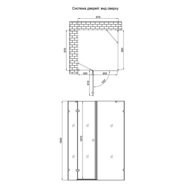 Душевая кабина Qtap CAPRICORN CRM1011SC6 100х100 см, стекло Clear 6 мм, CalcLess, без поддона SD00039712 фото