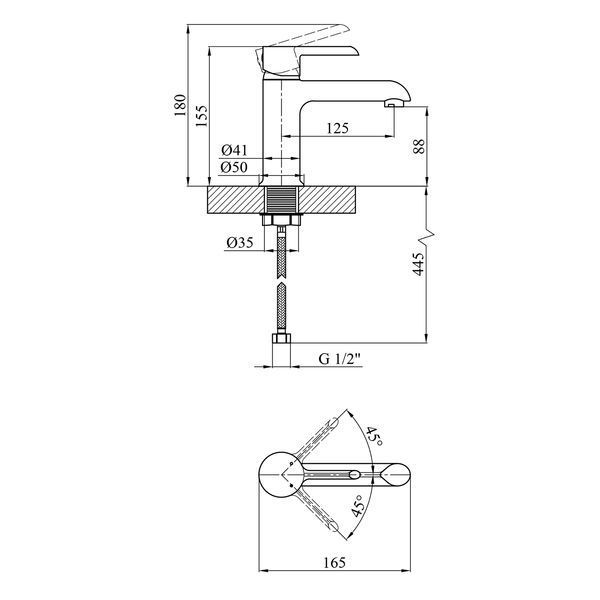 Смеситель для раковины Kroner KRP Essen - SCH010 CV024322 фото