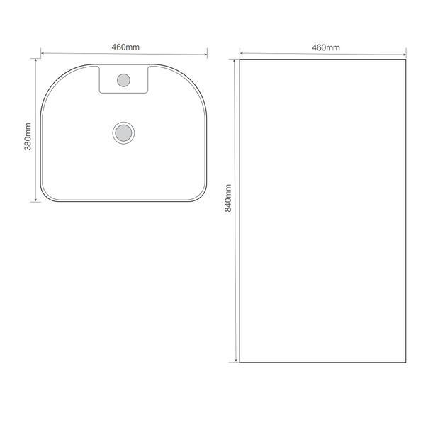 Раковина моноблок MIXXUS PREMIUM DIVERSE-1102 MARBLE 460х380х840mm з отвором під змішувач та переливом (MP6576) MP6576 фото
