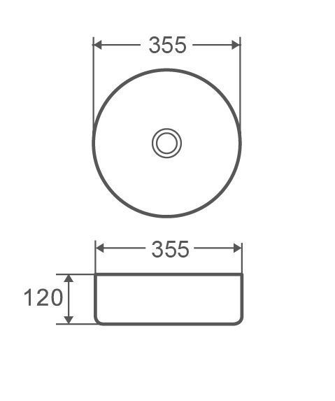 Умывальник накладной керамический Mixxus Premium Topper-0101 355x355x120mm (MP6489) MP6489 фото