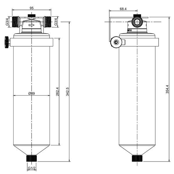 Колба фильтра для воды из нержавеющей стали Koer KV-22-3/4 8 атм. 3/4" (KR5875) KR5875 фото