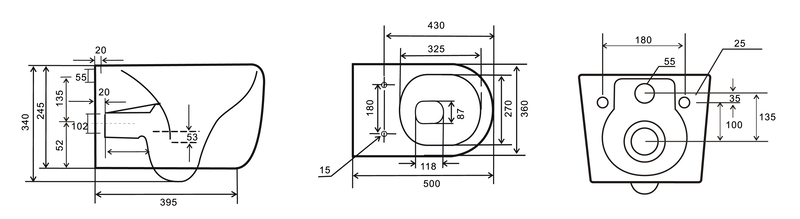 Унитаз подвесной Mixxus Premium TOPPER-0303-R GRAY 495x370x350mm система смыва RIMLESS (MP6657) MP6657 фото