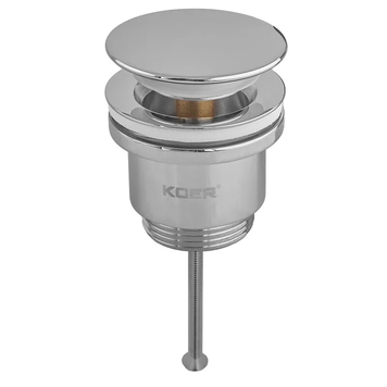 Донный клапан для раковины Koer PW-11-01 1 1/4'' универсальный (с/без перел) СLICK-СLACK (Цвет хром) (KR5790) KR5790 фото