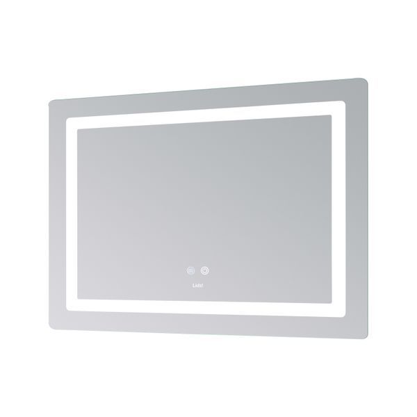 Дзеркало настінне Lidz Kubis (KU2) 900х700 мм, прямокутне, з LED-підсвічуванням Touch, антизапотіванням, димером, рег. яскравості SD00054576 фото