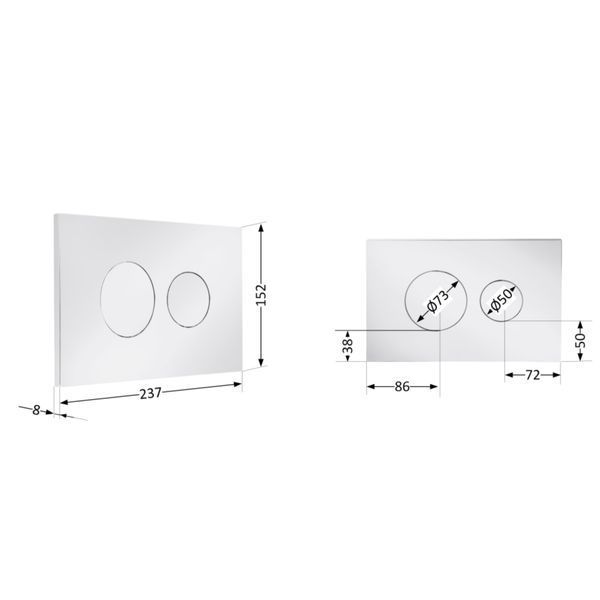 Клавіша змиву Qtap Standard 152x236x28 мм, Chrome, кругла QTSTD164CRM49469 SD00055593 фото