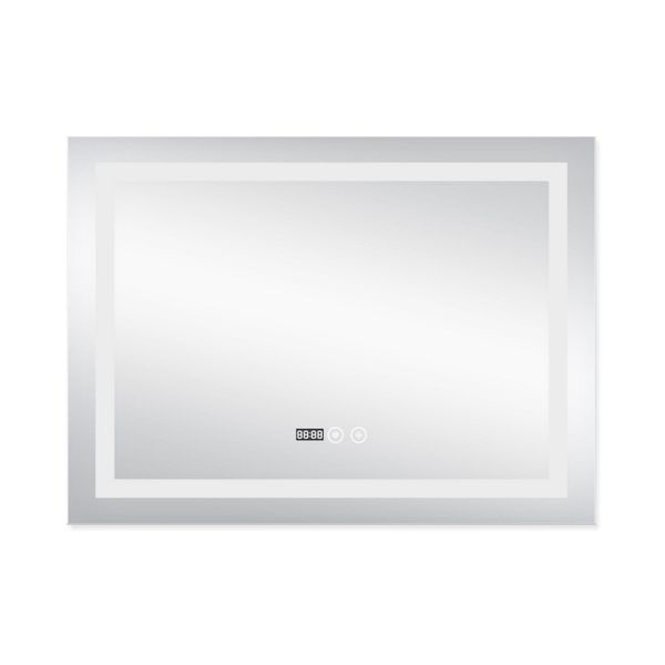 Дзеркало Qtap Mideya (DC-F904) 800х600 з LED-підсвічуванням Touch, з антизапотіванням, з годинником, димером, рег. яскравості QT2078F904W SD00034651 фото