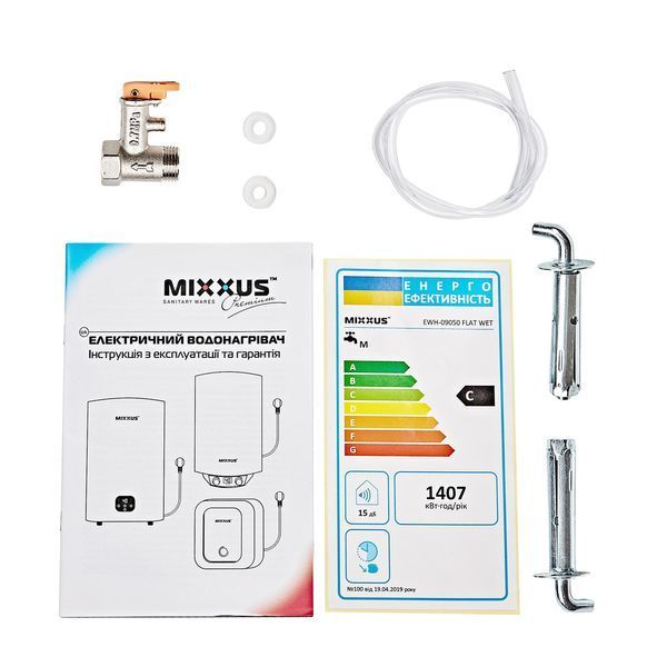 Водонагрівач "Плоский" MIXXUS EWH-09100 FLAT WET накопичувальний 100 л, мокрий тен 2 kW (WH0596) WH0596 фото