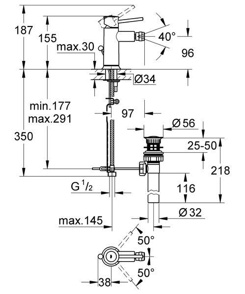 Смеситель для биде Grohe BauClassic (32864000) 32864000 фото