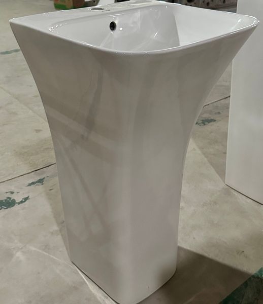 Раковина моноблок Mixxus BEVEL-1101 з отвором під змішувач та переливом 450х435х835mm (MI6697) MI6697 фото