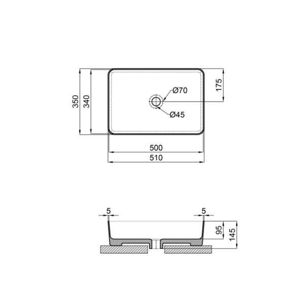 Раковина-чаша Qtap Tern 500х350х145 Matt black QT1711A055MBN SD00053089 фото