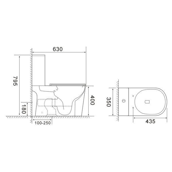 Унитаз-компакт Mixxus WAVE-0405-R 630х350х795mm, система смыва RIMLESS (MI6694) MI6694 фото