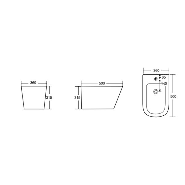 Биде подвесное Qtap Scorpio 500x360x315 White QT1455053FW SD00042530 фото