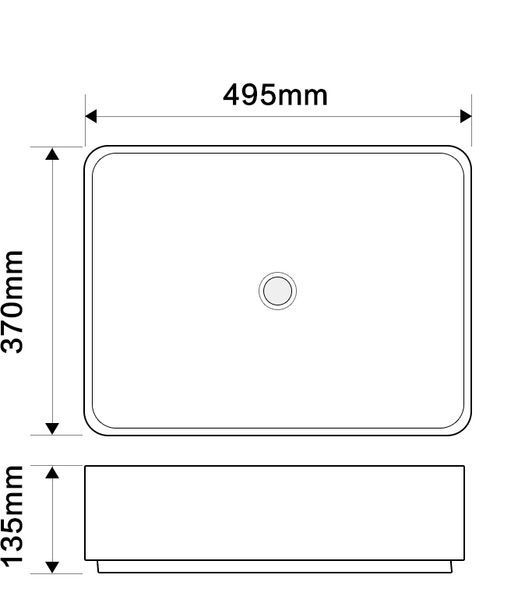 Раковина накладная Mixxus Premium BEVEL-0102 MARBLE 495х370х135mm (MP6519) MP6519 фото