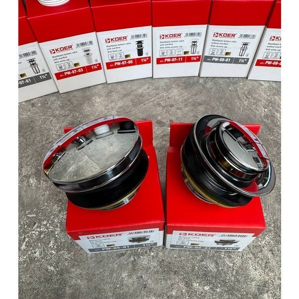 Донный клапан для ванны Koer PW-05-01 автоматический (Click-Clack) (Цвет хром) 1 1/2'' (KR3406) KR3406 фото