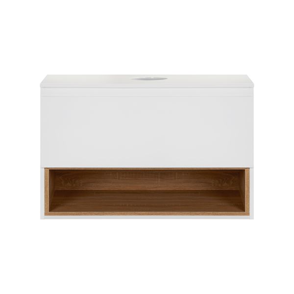 Тумба подвесная Qtap Robin 800х480х470 White/Whitish oak со столешницей QT1379TPН8001WWO SD00045865 фото