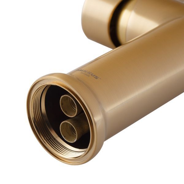 Змішувач для кухні MIXXUS PREMIUM PULL 017 BRUSHED GOLD REFL.BLACK (Кол.мат.зол.+сил.вил.чор.) (MI8280) MI8280 фото