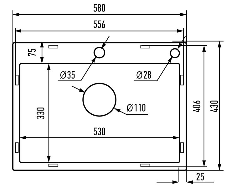 Мойка MIXXUS MH5843 GRAPHITE (MH5843 NANO-BLACK) (3.0/0.8) из нерж. стали (цвет графит) (MX1931) MX1931 фото