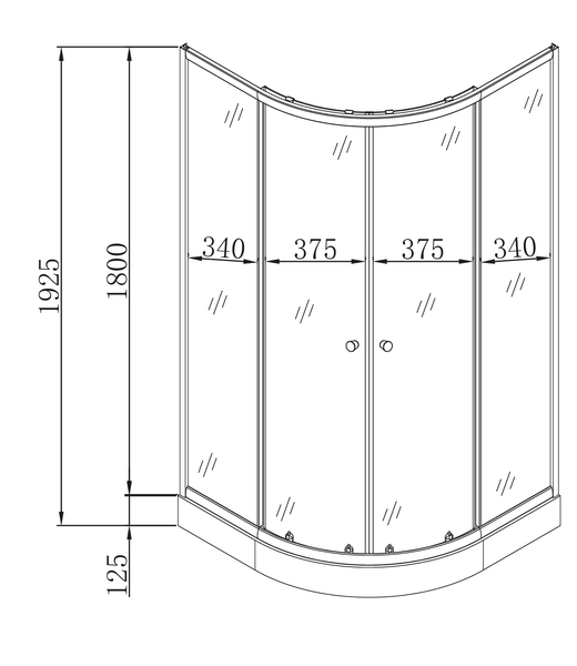 Душова кабіна з низьким піддоном Mixxus PLAIN SCT02-90x90x195-FB SATIN матове скло 4мм (MI6896) MI6896 фото