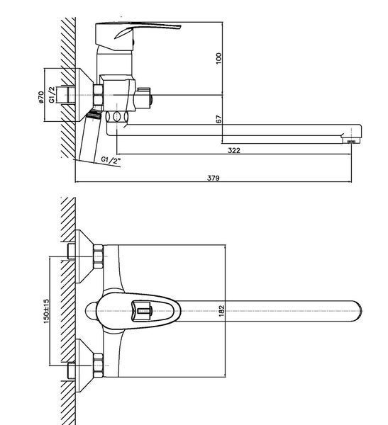 Змішувач для ванни Haiba Xide 006 (HB0401) HB0401 фото