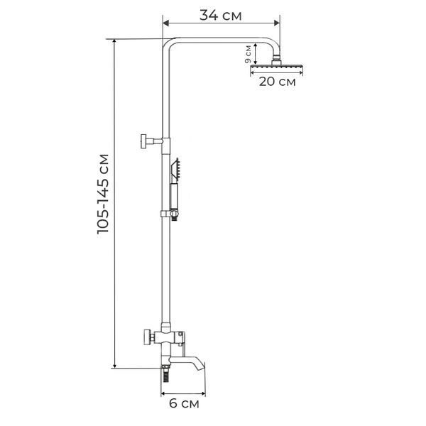 Душевая колонна со смесителем Haiba VITO 003-J (HB0823) HB0823 фото
