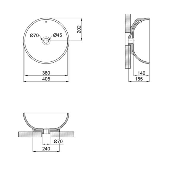 Раковина-чаша Qtap Robin 410х410х180 White QT1311A004WN SD00053090 фото