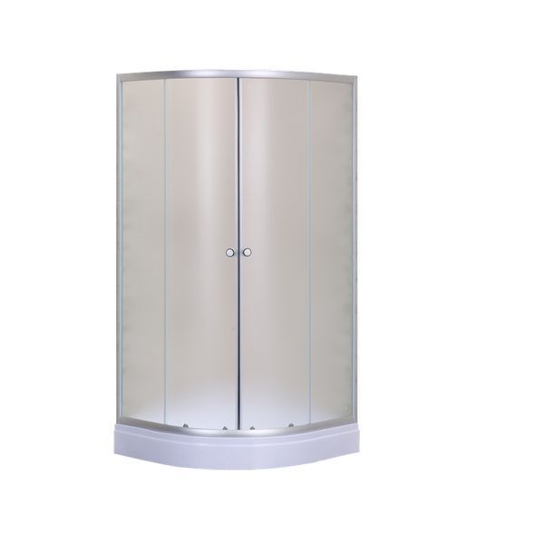 Душова кабіна з низьким піддоном Mixxus PLAIN SCT02-90x90x195-FB SATIN матове скло 4мм (MI6896) MI6896 фото