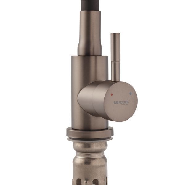 Смеситель для кухни Mixxus SEO-011-T Graphite Refl.Black из нерж.стали SUS304 (Цв.графит+сил.излив черный) (MI8434) MI8434 фото