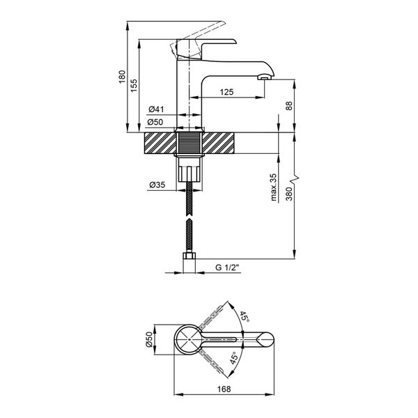 Змішувач для раковини Qtap Grand QTGRAWCR001F White SD00039610 фото