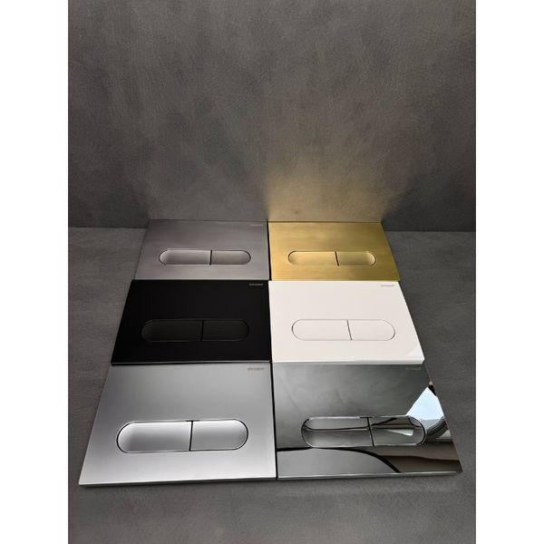 Панель змиву Koer KT-0608-12 240x160x10mm пластик., кнопка закруглена (колір матове золото) (KR6126) KR6126 фото