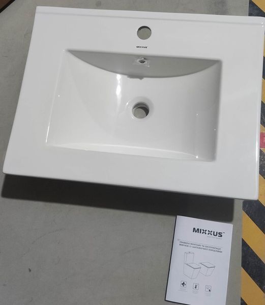 Раковина меблева Mixxus Premium CUBIC-1501 610х460х170mm з отвором під змішувач та переливом (MP6495) MP6495 фото