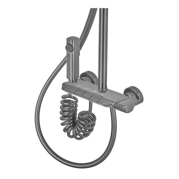 Душевая колонна со смесителем Mixxus Premium MARLIN 009-J GRAPHITE с кнопкой переключения, 4 режима (MI6831) MI6831 фото