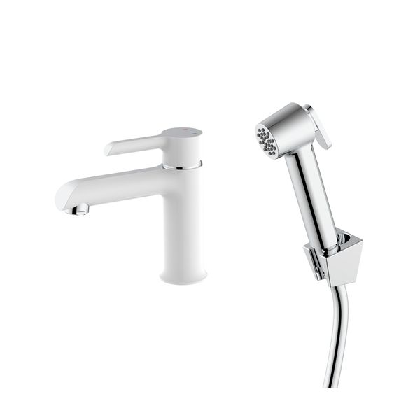 Змішувач для раковини Qtap Grand (з гігієнічним душем) QTGRA272CRW45671 Chrome/White SD00051795 фото