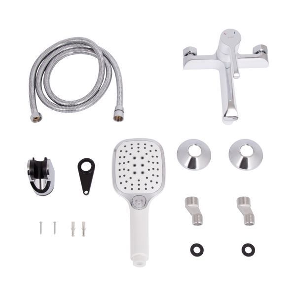 Смеситель для ванны Qtap Grand (c душевым гарнитуром) QTGRAWCR006 Chrome/White SD00039611 фото