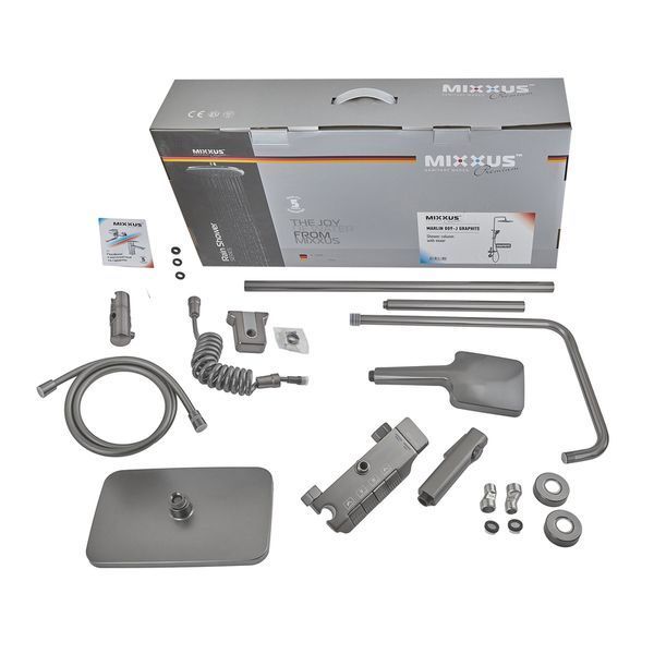 Душевая колонна со смесителем Mixxus Premium MARLIN 009-J GRAPHITE с кнопкой переключения, 4 режима (MI6831) MI6831 фото
