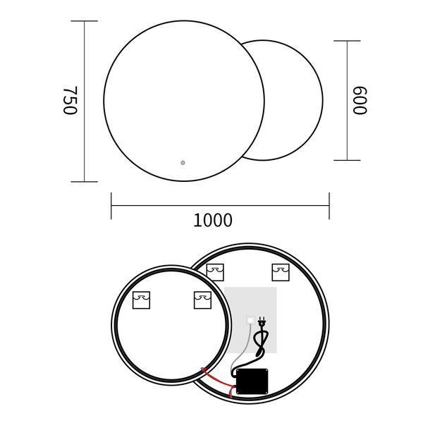 Зеркало Mixxus Premium TOPPER MC01-100x75 с Led Touch, Anti-fog, димером (3-6,5kK) (MP6631) MP6631 фото